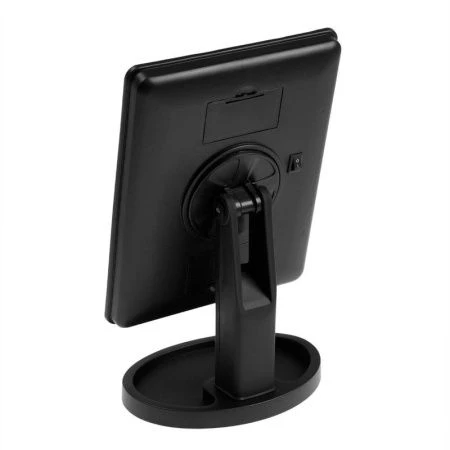 Зеркало настольное KZ-06 с подсветкой 26,5*16*12см пластик черное (36)