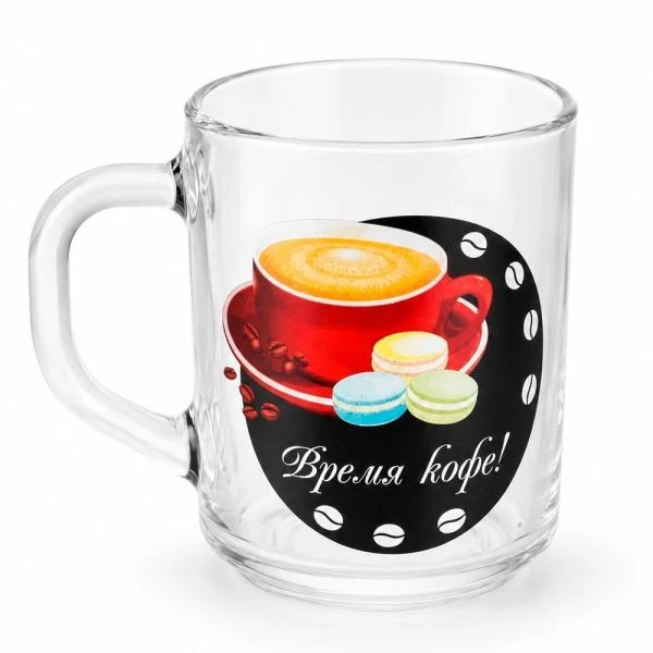 Кружка 200мл стекло Greеn tea КОФЕ БРЕЙК (20)