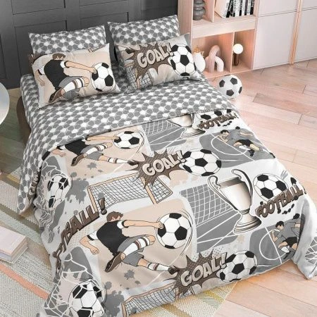 КПБ 1,5сп поплин Тинейджер (под.215*150, пр.90*200*20 на резинке, нав. 70*70) (П-064Т серый)