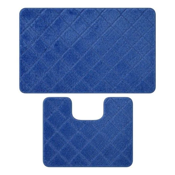 Набор ковриков в ванную 2пр 50*80/40*50 полипропилен MAXIMUS PLAID BLUE  2509