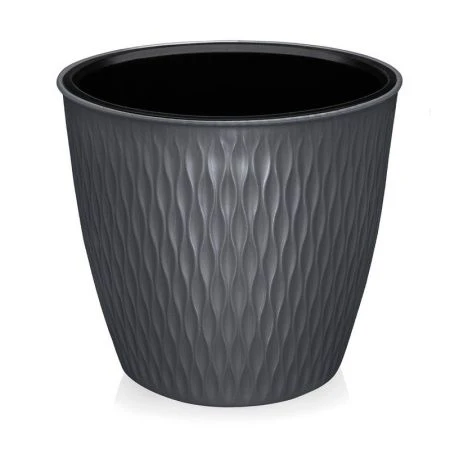 Кашпо 1,1л пластик Kerama графитовый (54)