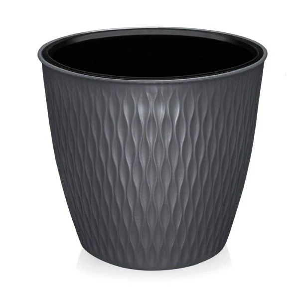Кашпо 1,1л пластик Kerama графитовый (54)