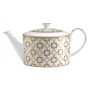 Чайник заварочный 1200мл фарфор Deco бело-бежевый с золотистым кантом Круги и квадраты подар.уп. PM-