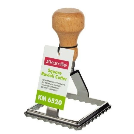 Пресс-форма для печенья, равиоли, пельменей 7*7см нерж.сталь дер.ручка (6/96)