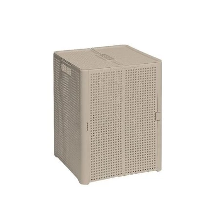 Корзина для хранения 50л 340*335*450мм пластик ЛОФТ латте с крышкой складная (6)