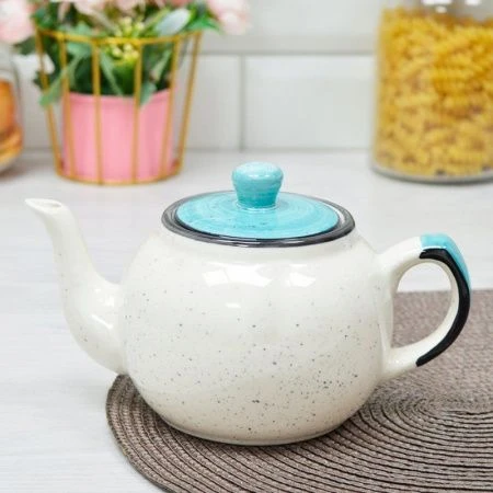 Чайник заварочный 510мл керамика Аэрография МЯТНЫЙ БРИЗ (18)