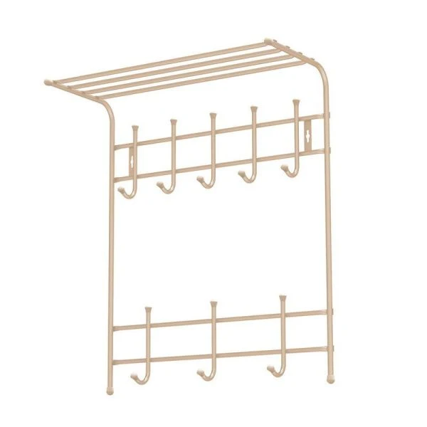 Вешалка с полкой 2-х ярусная 600*745*250мм металл бежевый металлик ВПТ8 (5)
