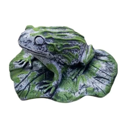 Фигура садовая ЛЯГУШКА на лотосе 21*23,5*13см гипс иск.мох