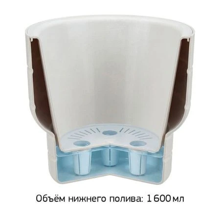 Кашпо 7,8л 280мм пластик КАРЕ со вставкой белый (1)