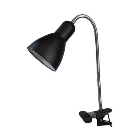 Лампа-прищепка металл/пластик UT-708 черная 220В 60Вт Е27, ствол 40см, шнур с выключателем 1,5м (10)