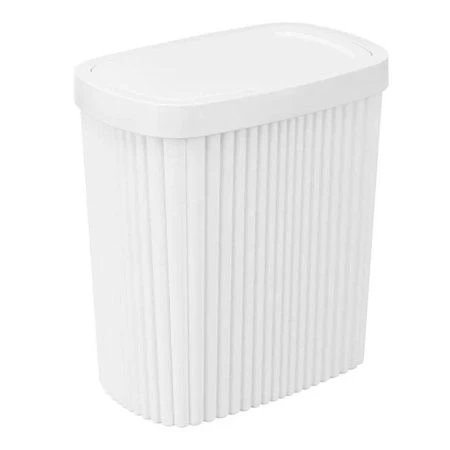 Контейнер для мусора 1,9л 225*140*253мм пластик VELVET белый с подвижной крышкой (8)