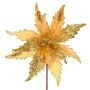 Декор новогодний Цветок Пуансеттия золото/беж 32*32*49см, 2 вида (60/360)