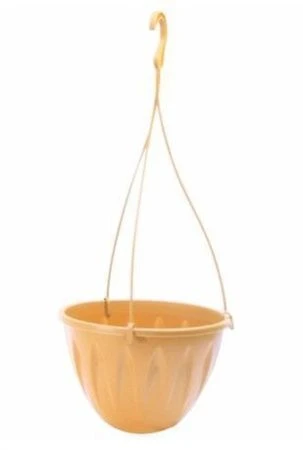 Кашпо подвесное 4,3л d250мм пластик АЛИЦИЯ с поддоном белая глина (20)