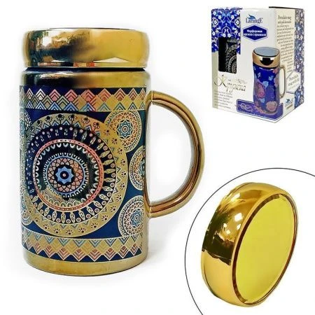 Кружка 500мл фарфор с крышкой ВОСТОК подар.уп. (48) Кружка 500мл фарфор с крышкой ВОСТОК подар.уп. (48)
