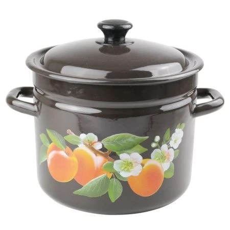 Кастрюля 7л эмаль коричневая с рис. цилиндрическая борт. 41804-192/6-У (2)