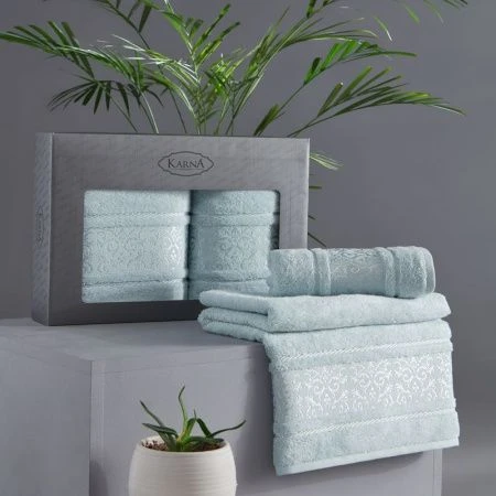 Набор полотенец 2пр 50*90/70*140 бамбук Karna ARMOND (Ментол)