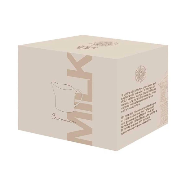 Молочник 250мл фарфор Deco бело-бежевый с золотистым кантом Круги и квадраты подар.уп. PM-0126/DECO