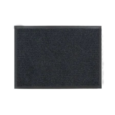 Коврик придверный 40*60см полиэстер/ПВХ ребристый влаговпитывающий черный (15)