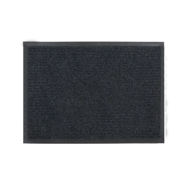 Коврик придверный 40*60см полиэстер/ПВХ ребристый влаговпитывающий черный (15)