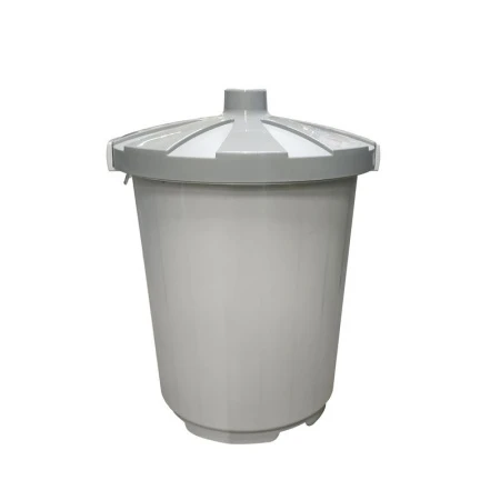 Бак для мусора 105л 59*56,5*75см пластик серый с крышкой (8)