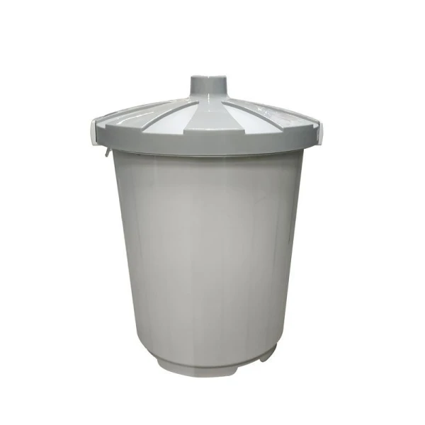 Бак для мусора 105л 59*56,5*75см пластик серый с крышкой (8)
