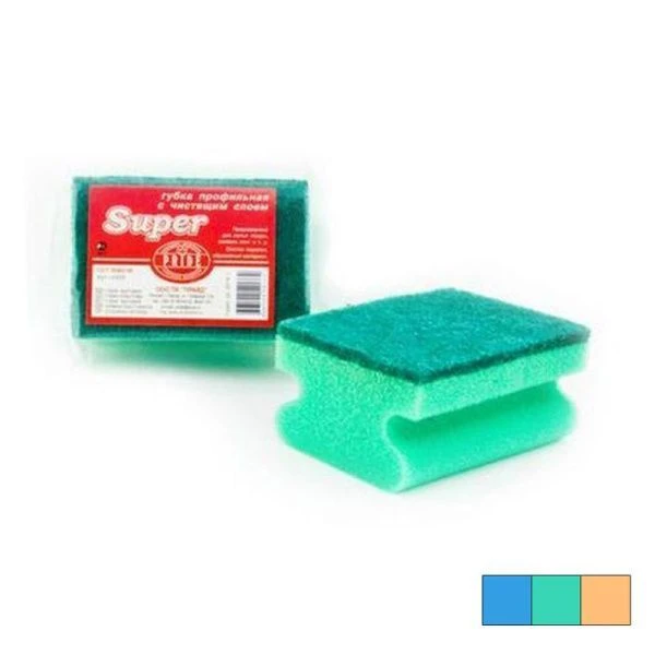 Губка для посуды профильная нейлон/поролон СУПЕР ГХ035 (40) Губка для посуды профильная нейлон/поролон СУПЕР ГХ035 (40)