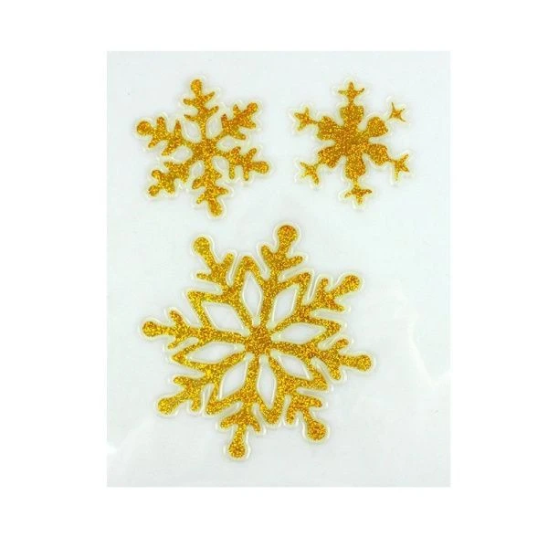 Наклейка новогодняя на окно СНЕЖИНКИ набор 3шт 13,5/8,5/7,5см силикон микс JC-16570 (600) Наклейка новогодняя на окно СНЕЖИНКИ набор 3шт 13,5/8,5/7,5см силикон микс JC-16570 (600)