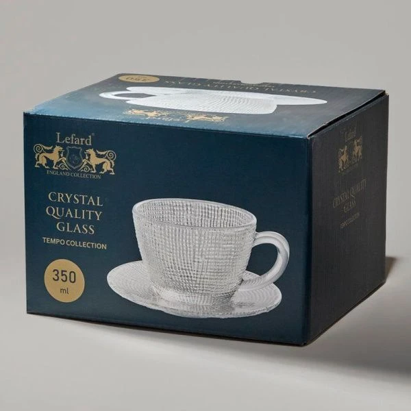 Чайный набор 2пр стекло TEMPO на 1 персону 350мл (12) Чайный набор 2пр стекло TEMPO на 1 персону 350мл (12)