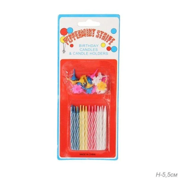 Набор свечей для торта парафин 24шт. С днем рождения W24-2 (24/576) Набор свечей для торта парафин 24шт. С днем рождения W24-2 (24/576)