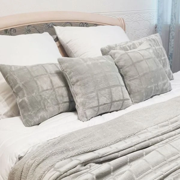 Плед 150*200см фланель ДомВелл рис. Клетка серая Плед 150*200см фланель ДомВелл рис. Клетка серая