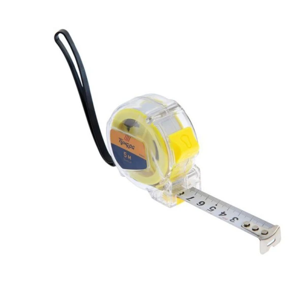 Рулетка металл/пластик 5м 19мм прозрачный корпус TUNDRA (1) Рулетка металл/пластик 5м 19мм прозрачный корпус TUNDRA (1)