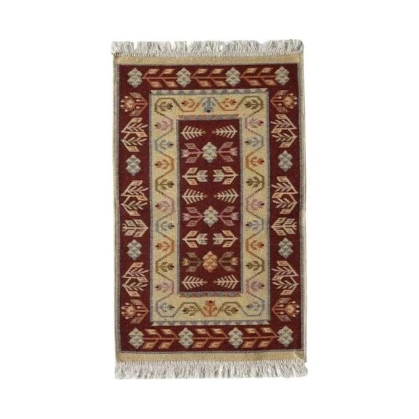 Коврик интерьерный 60*120см хлопок Kilim Usak вишневый-кремовый (5) Коврик интерьерный 60*120см хлопок Kilim Usak вишневый-кремовый (5)