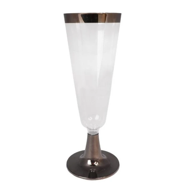 Фужер для шампанского 6шт 150мл пластик Сomplement прозрачный с серебряной полосой (6) Фужер для шампанского 6шт 150мл пластик Сomplement прозрачный с серебряной полосой (6)