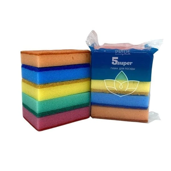 Губка для посуды 5шт нейлон/поролон СУПЕР с чистящим слоем 95*70мм ГХ006 (30) Губка для посуды 5шт нейлон/поролон СУПЕР с чистящим слоем 95*70мм ГХ006 (30)