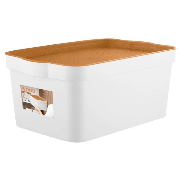 Ящик для хранения 7,5л 32*21,1*14,1см пластик Keeplex Wood (10) Ящик для хранения 7,5л 32*21,1*14,1см пластик Keeplex Wood (10)