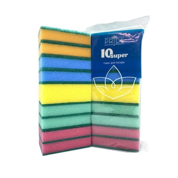 Губка для посуды 10шт нейлон/поролон СУПЕР с чистящим слоем ГХ003 (30) Губка для посуды 10шт нейлон/поролон СУПЕР с чистящим слоем ГХ003 (30)