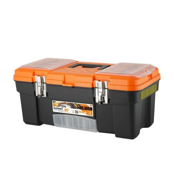 Ящик для инструментов 50,8*25,6*22,5см пластик Blocker Expert 20" с металлическими замками черный/оранжевый (7) Ящик для инструментов 50,8*25,6*22,5см пластик Blocker Expert 20" с металлическими замками черный/оранжевый (7)