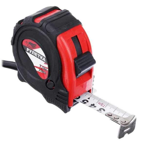 Рулетка металл/пластик 7,5м 25мм обрезиненный корпус, 3 фиксатора РОКОТ (60/6) Рулетка металл/пластик 7,5м 25мм обрезиненный корпус, 3 фиксатора РОКОТ (60/6)