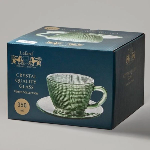 Чайный набор 2пр стекло TEMPO GREEN на 1 персону 350мл (12) Чайный набор 2пр стекло TEMPO GREEN на 1 персону 350мл (12)