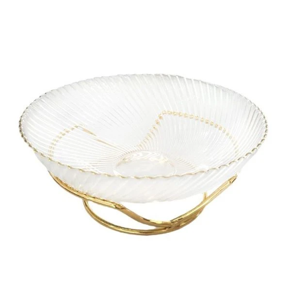 Фруктовница 27*7,5см стекло прозрачная на мет.подставке (12) Фруктовница 27*7,5см стекло прозрачная на мет.подставке (12)