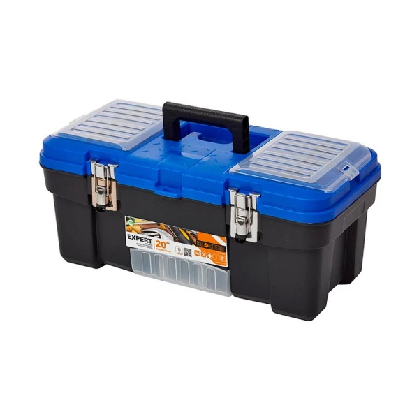 Ящик для инструментов 50,8*25,6*22,5см пластик Blocker Expert 20" с металлическими замками, черный/синий лего (7) Ящик для инструментов 50,8*25,6*22,5см пластик Blocker Expert 20" с металлическими замками, черный/синий лего (7)