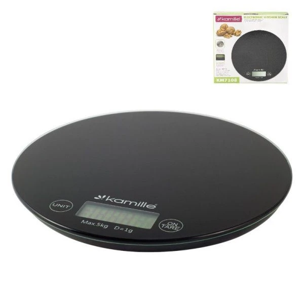 Весы кухонные электронные 5кг стекло LCD-дисплей, дискр.1гр 18,5*2см (24) Весы кухонные электронные 5кг стекло LCD-дисплей, дискр.1гр 18,5*2см (24)